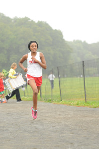 Freshman, Alana Johnson, running. (PHOTO: VERITY ROLLINS)