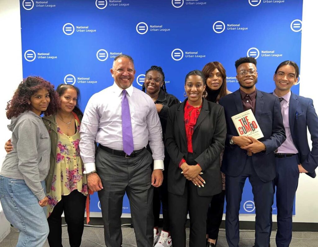 York students posing with a Marc Morial